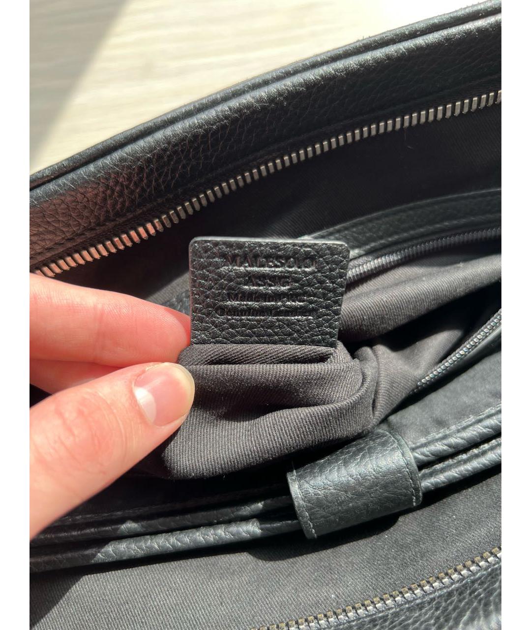 BALLY Черный кожаный портфель, фото 4