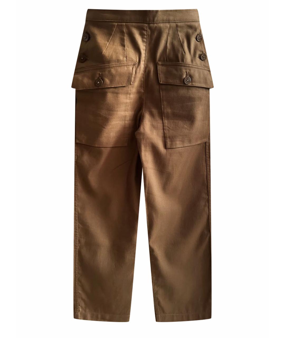 CHLOE Коричневые хлопковые прямые брюки, фото 1