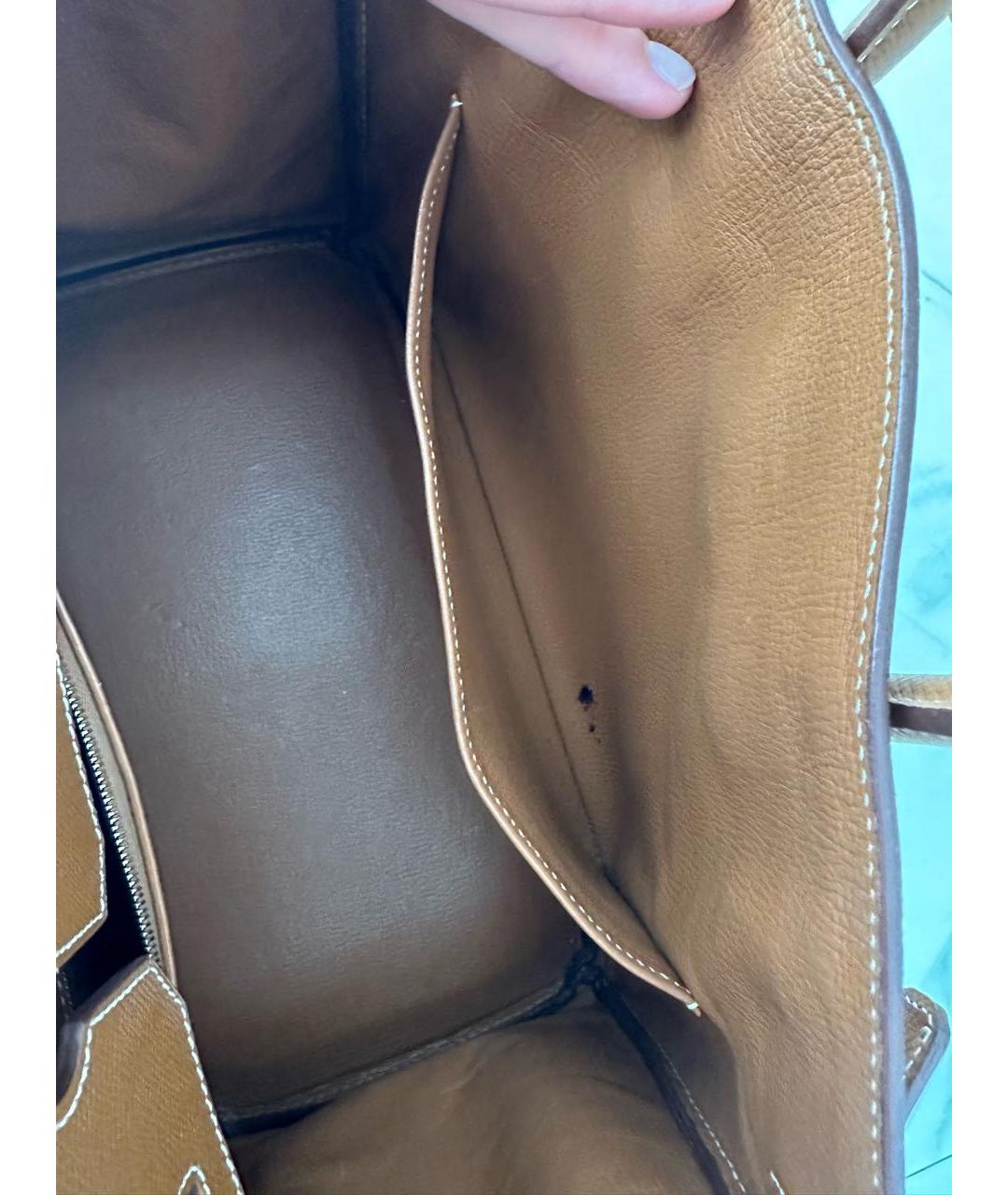 HERMES PRE-OWNED Коричневая кожаная сумка с короткими ручками, фото 4