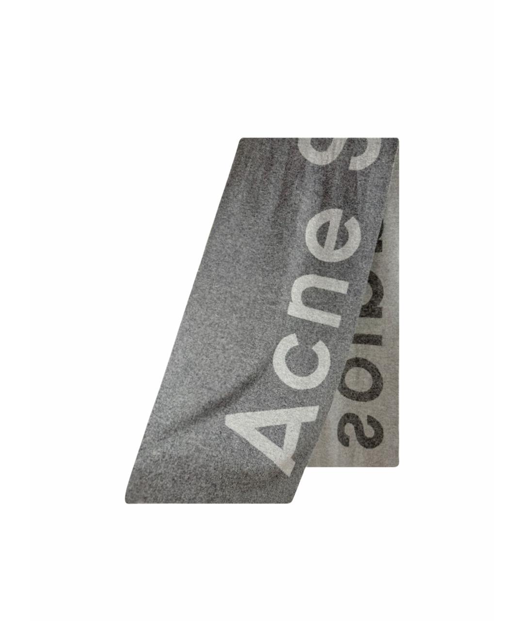 ACNE STUDIOS Серый шарф, фото 1