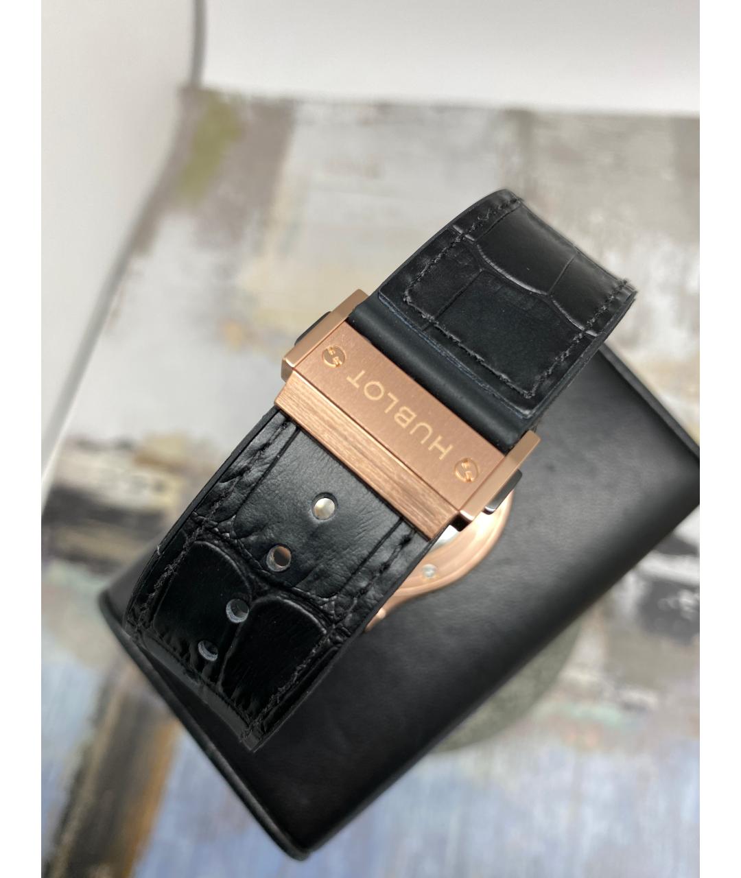 HUBLOT Черные часы из розового золота, фото 5