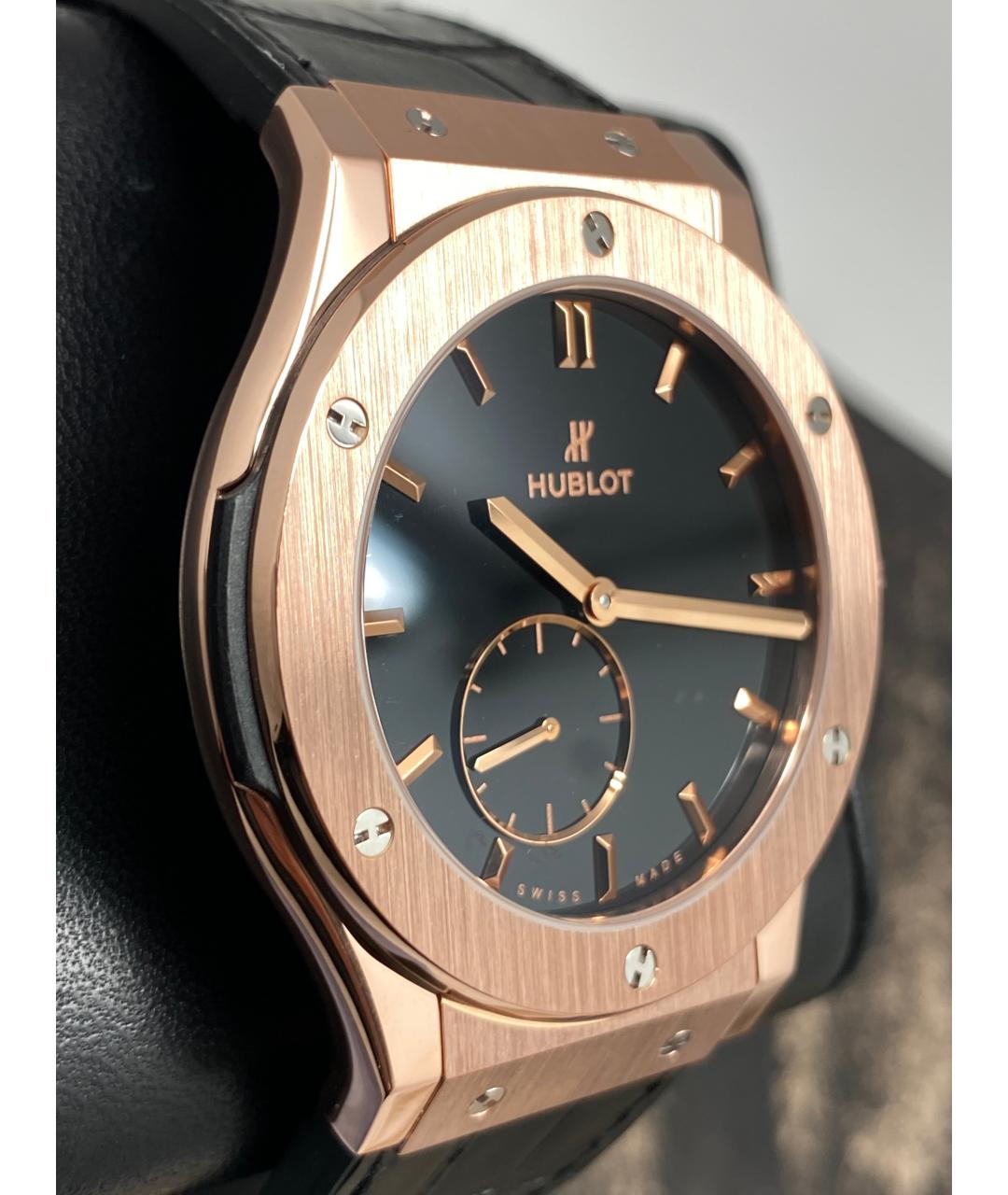 HUBLOT Черные часы из розового золота, фото 3