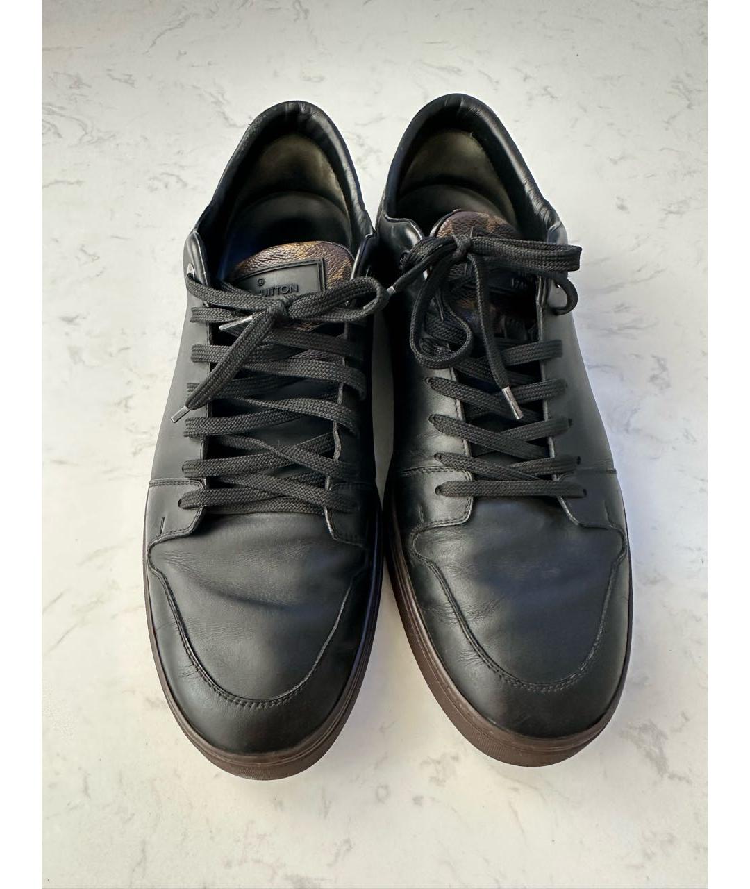 LOUIS VUITTON PRE-OWNED Черные кожаные низкие кроссовки / кеды, фото 2