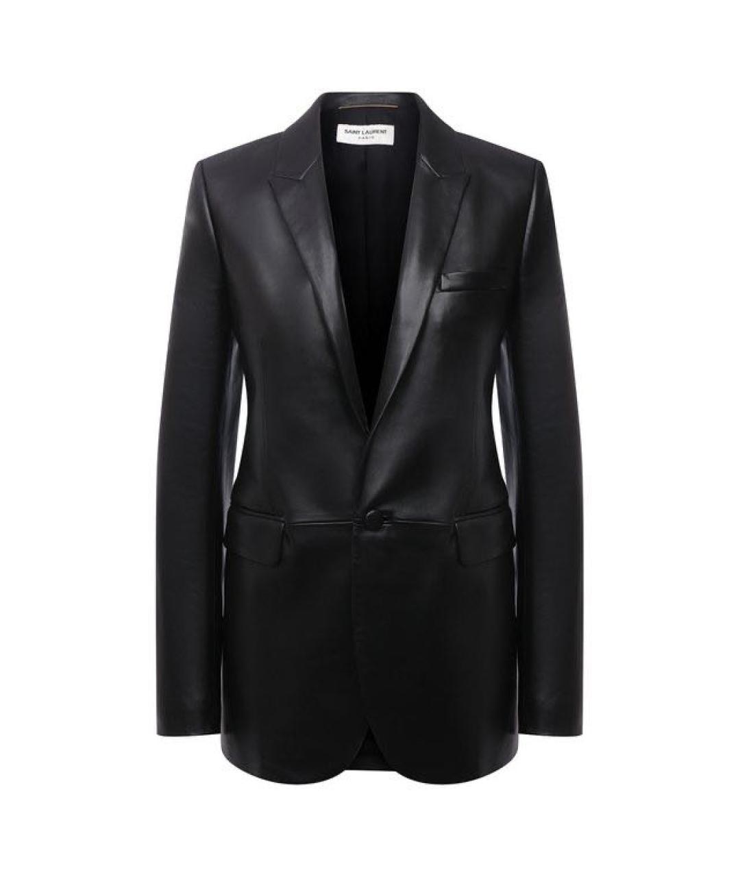 SAINT LAURENT Черный кожаный жакет/пиджак, фото 1