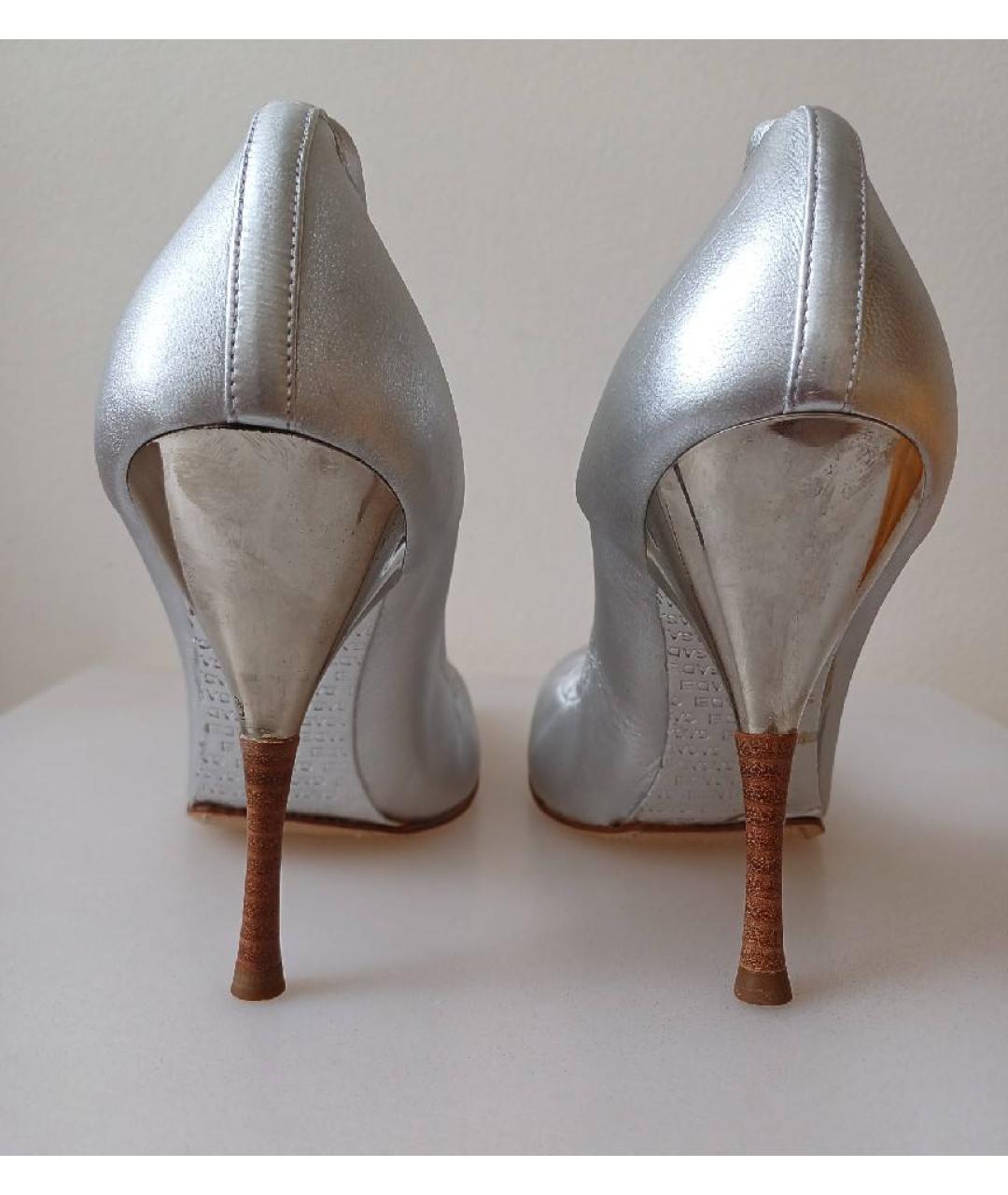 CASADEI Серебряные кожаные туфли, фото 4