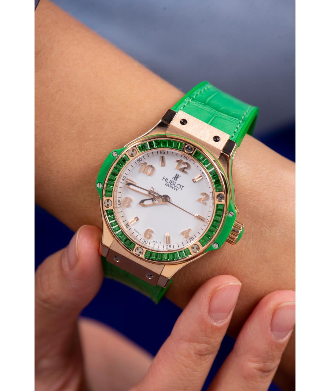 HUBLOT Зеленые часы из розового золота, фото 2