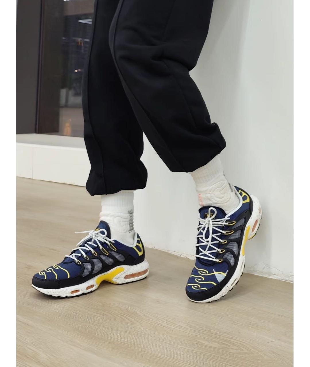 NIKE Темно-синие синтетические низкие кроссовки / кеды, фото 8