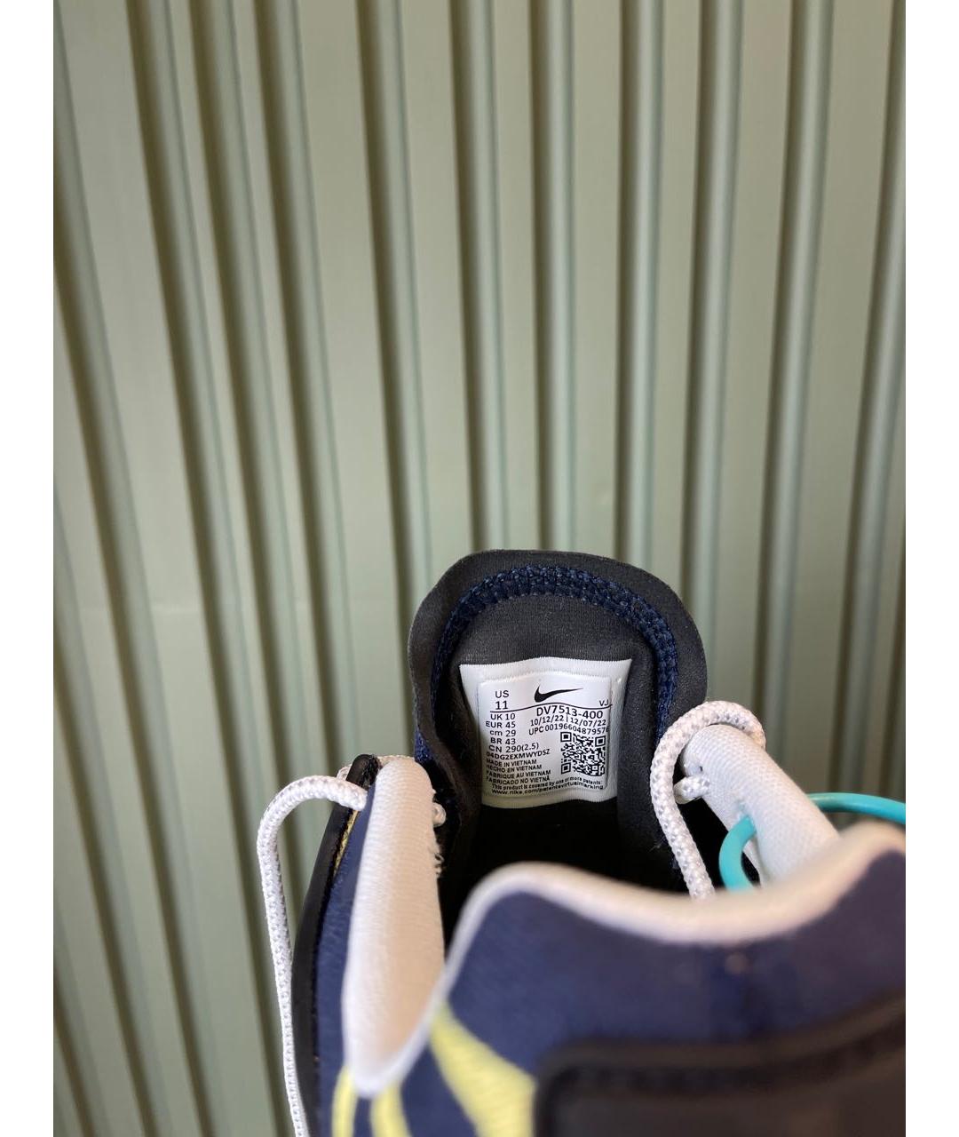 NIKE Темно-синие синтетические низкие кроссовки / кеды, фото 7