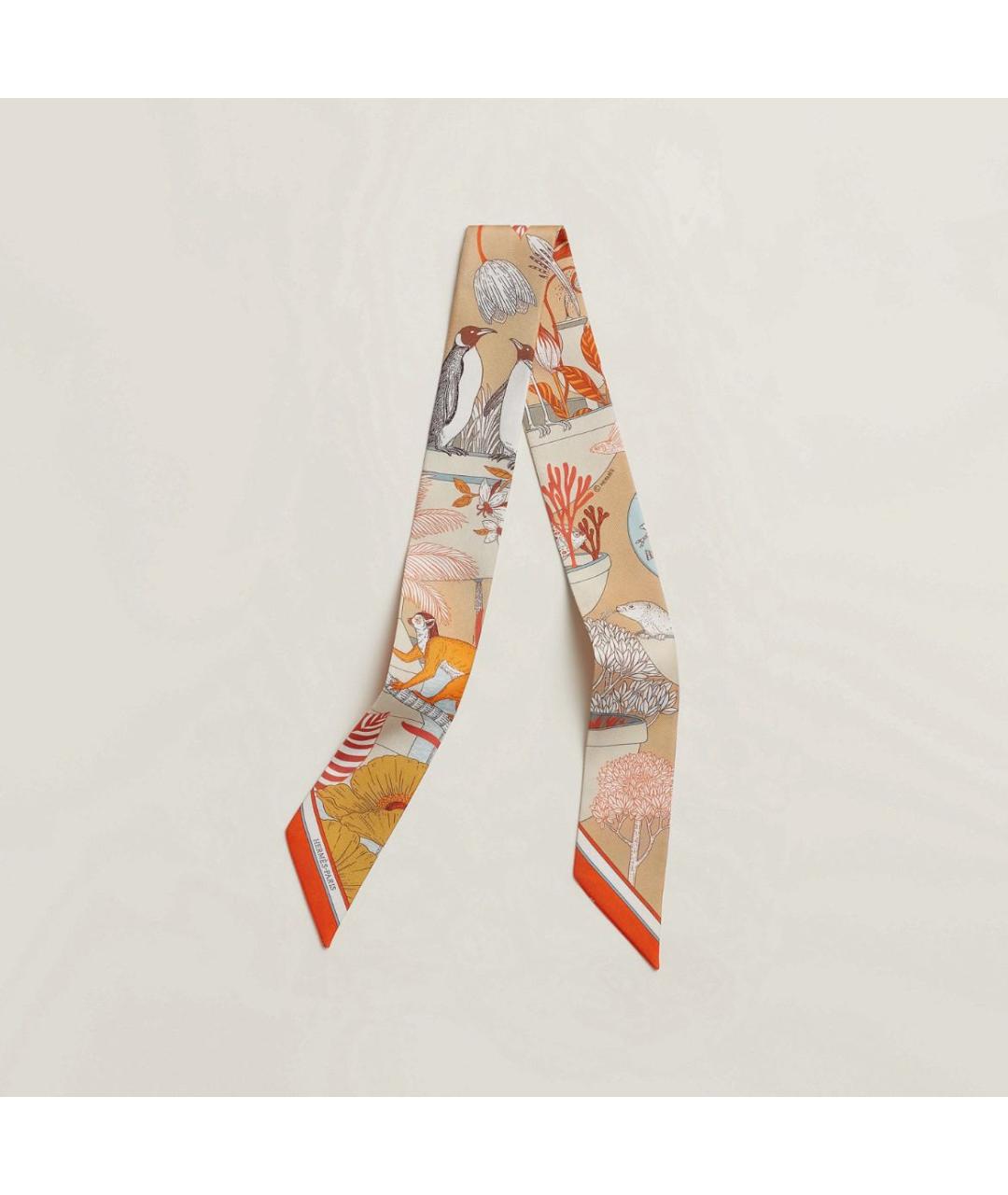 HERMES PRE-OWNED Бежевый шелковый платок, фото 2