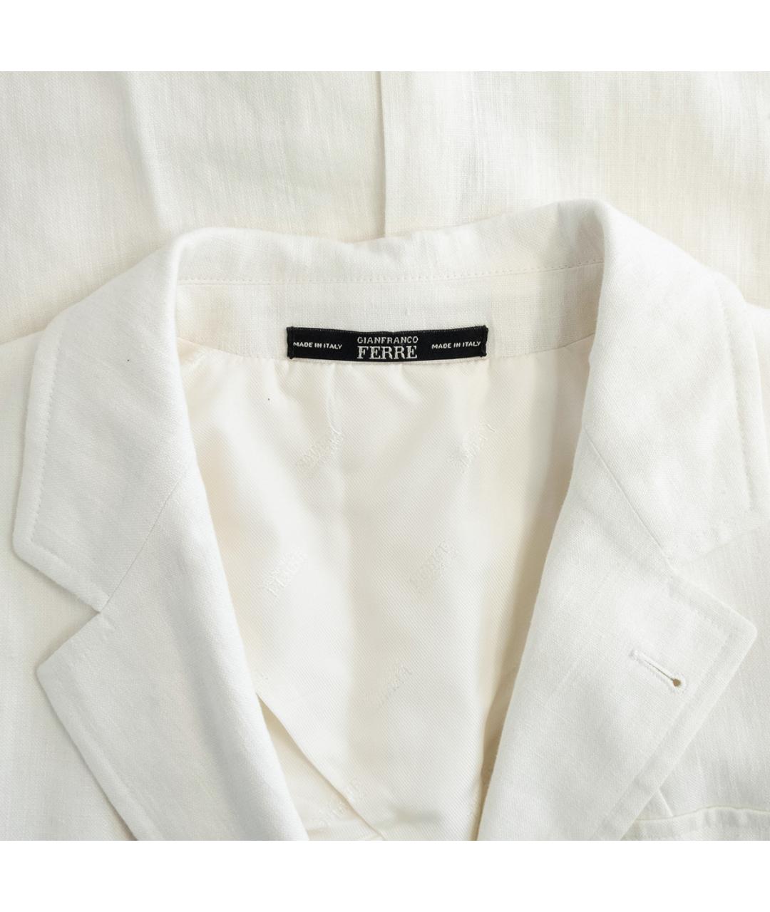GIANFRANCO FERRE Белый льняной пиджак, фото 3