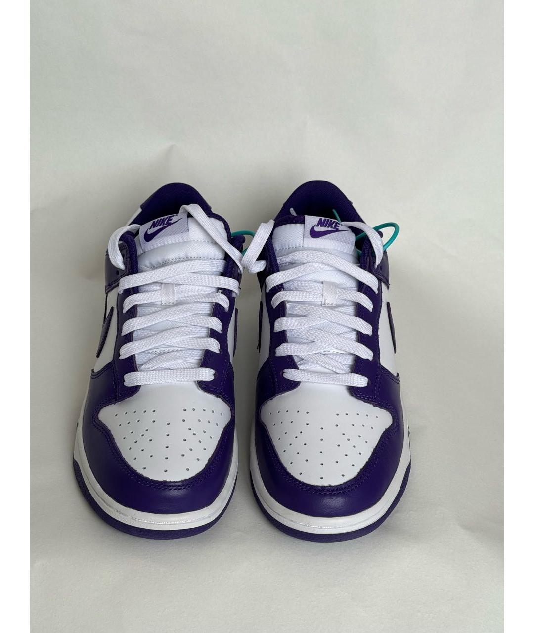 NIKE Фиолетовые кожаные низкие кроссовки / кеды, фото 2