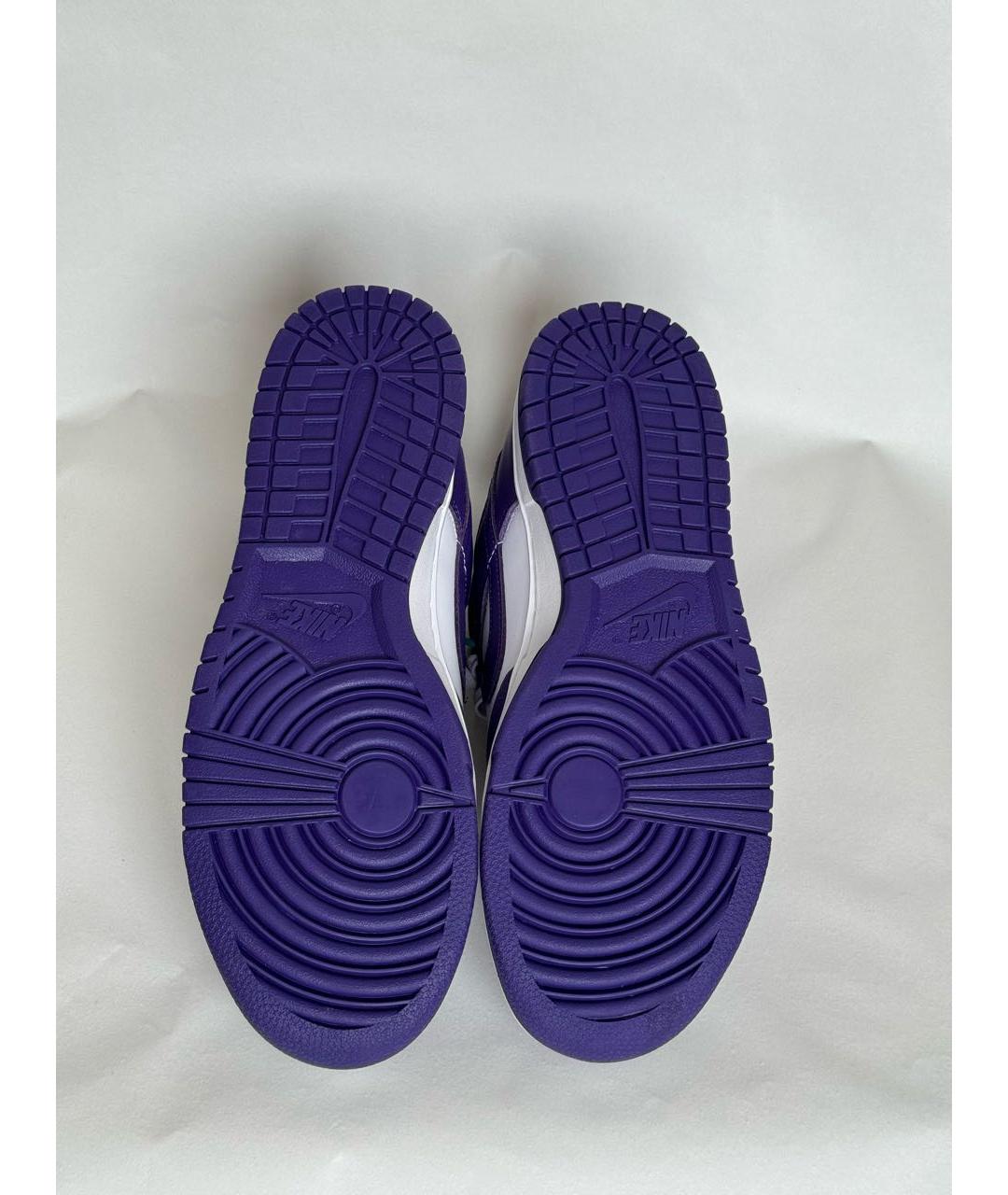 NIKE Фиолетовые кожаные низкие кроссовки / кеды, фото 4