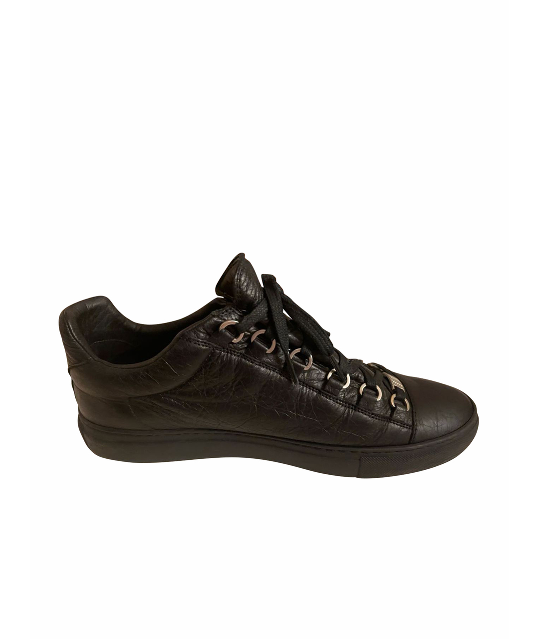 BALENCIAGA Черные кожаные низкие ботинки, фото 1