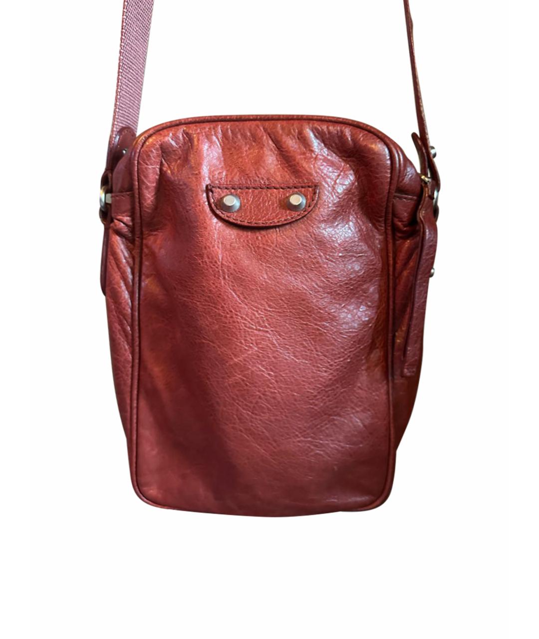 BALENCIAGA Красная кожаная сумка на плечо, фото 1