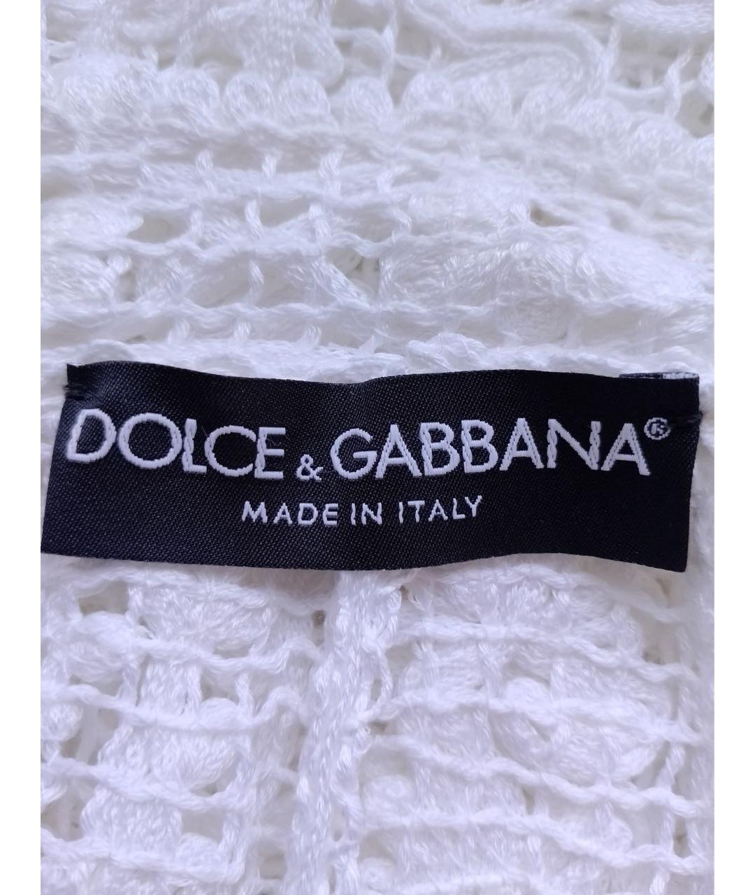 DOLCE&GABBANA Белая хлопковая юбка миди, фото 6