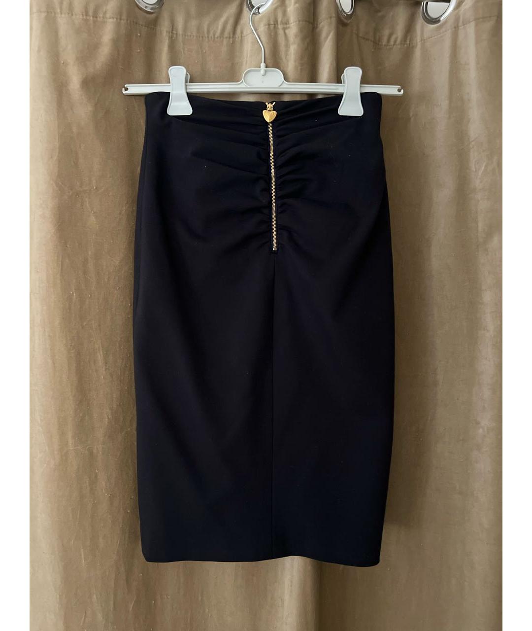 ESCADA Темно-синяя вискозная юбка миди, фото 2