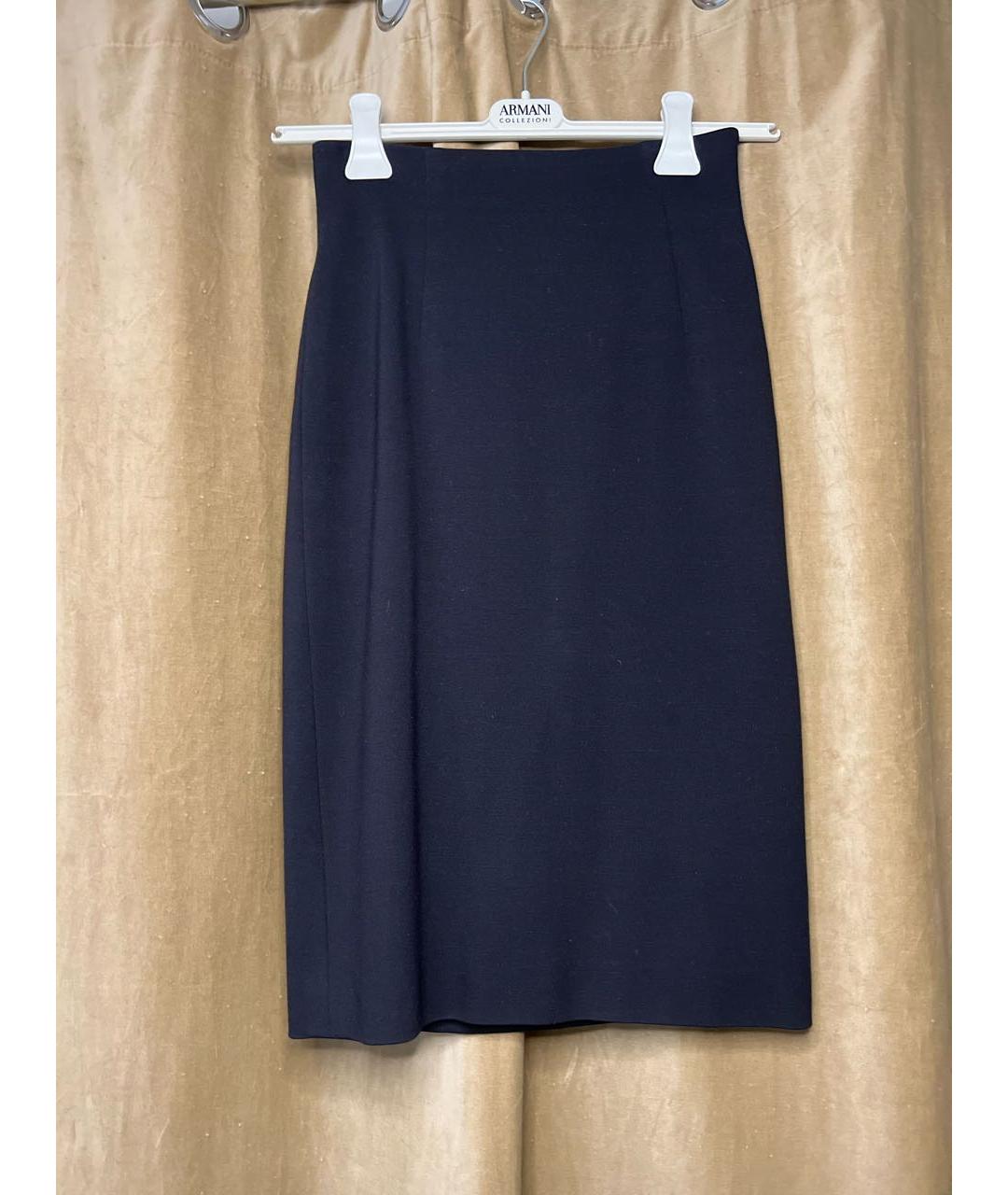 ESCADA Темно-синяя вискозная юбка миди, фото 5