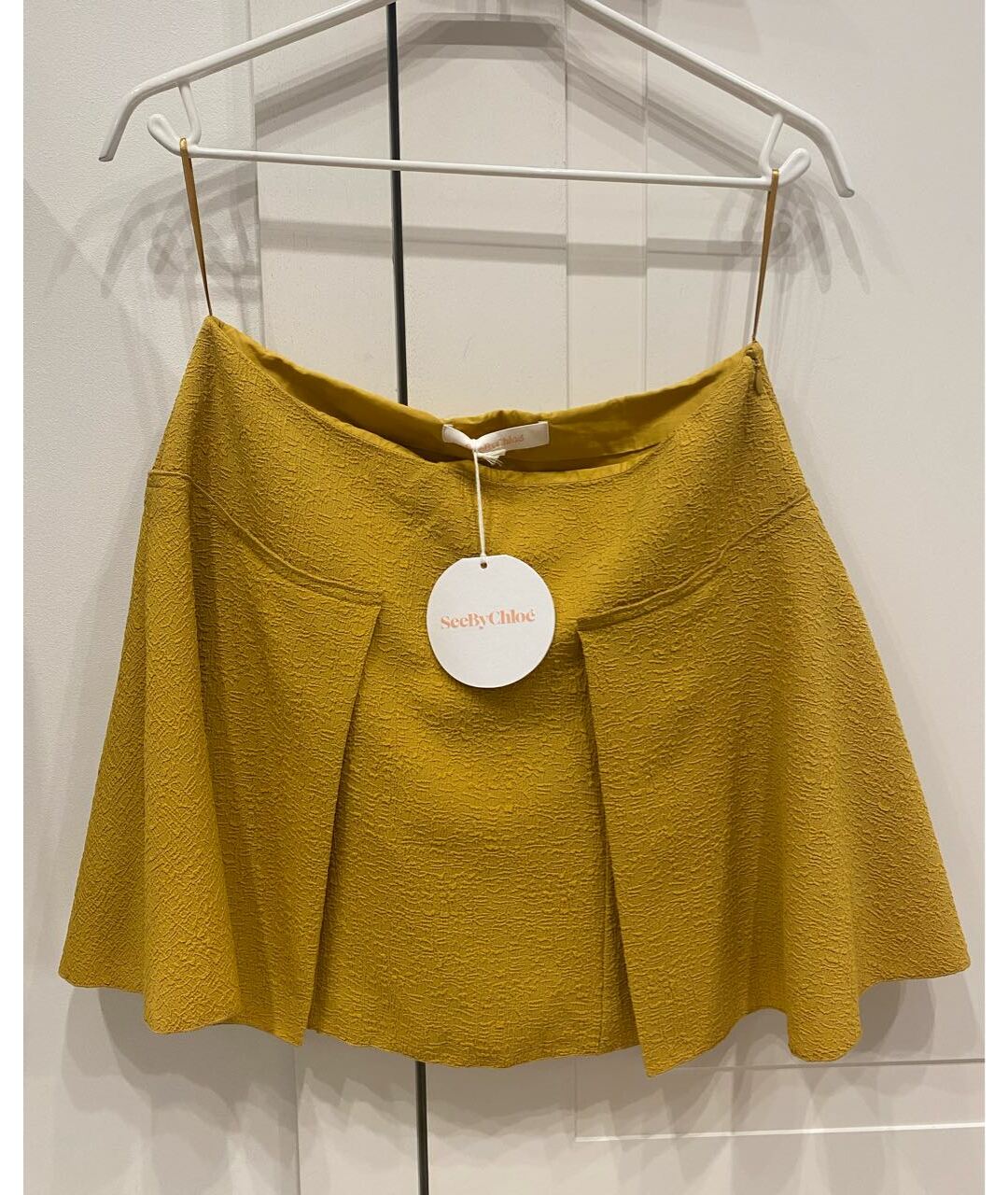 SEE BY CHLOE Желтая полиэстеровая юбка мини, фото 6