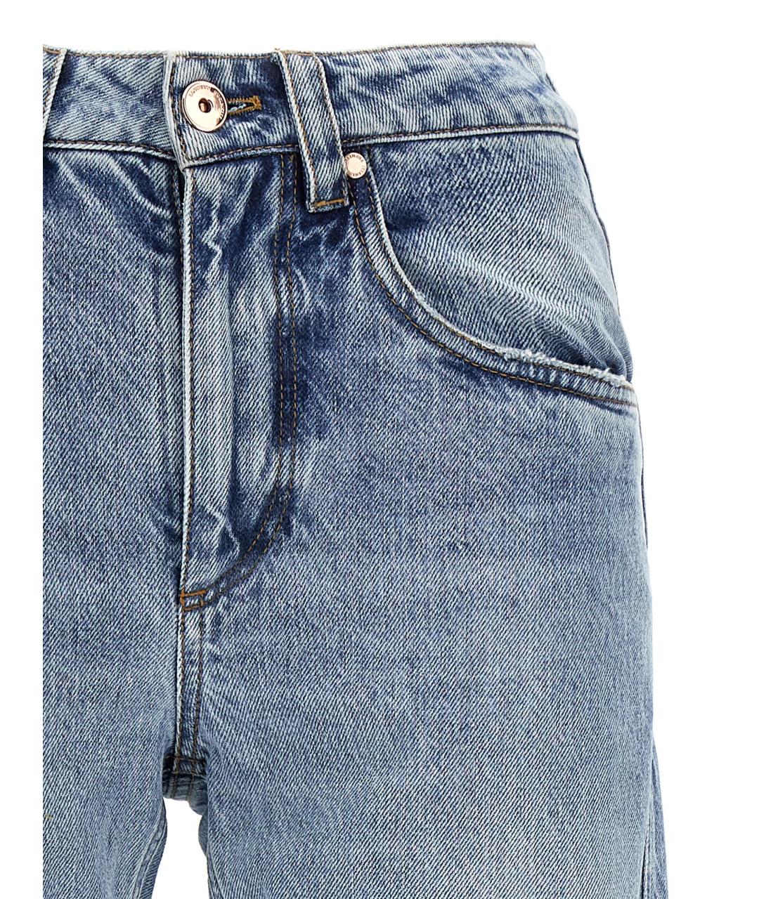 BRUNELLO CUCINELLI Голубые хлопковые прямые джинсы, фото 3