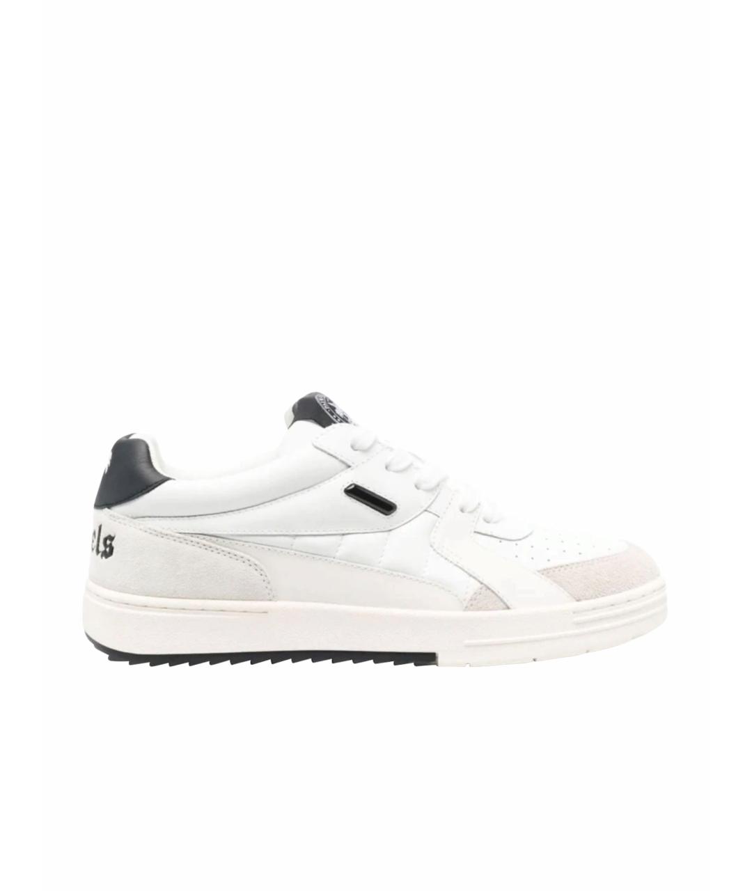 PALM ANGELS Белые кожаные низкие кроссовки / кеды, фото 1
