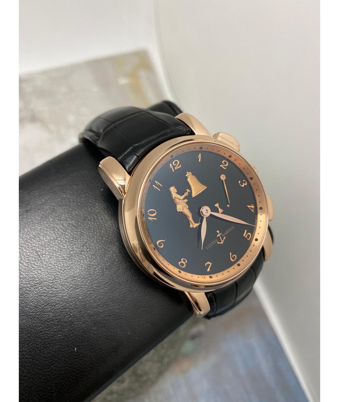 Ulysse Nardin Черные часы из розового золота, фото 2
