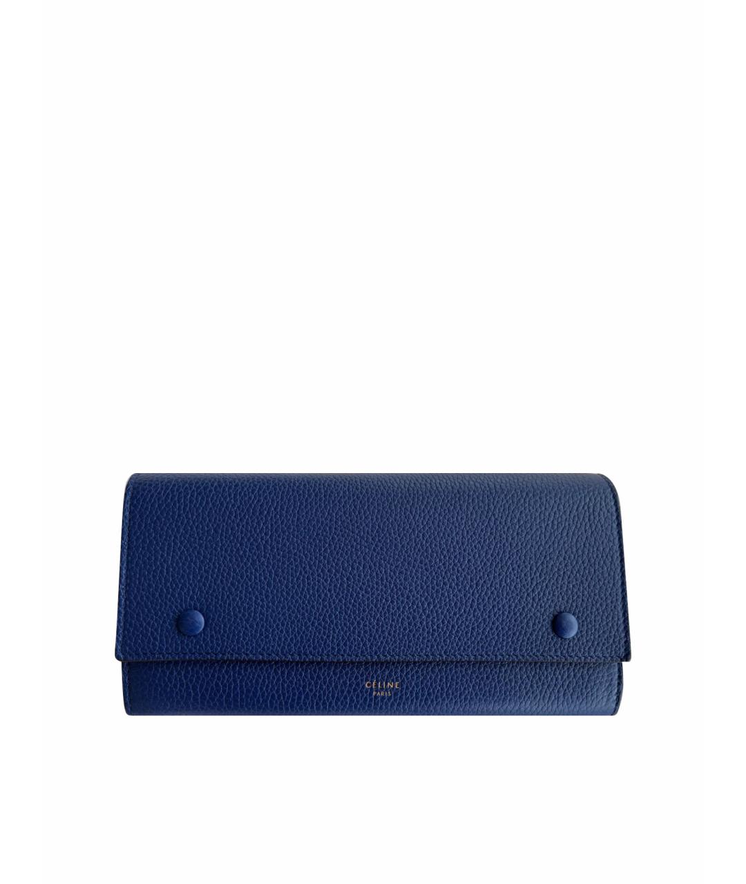 CELINE PRE-OWNED Синий кожаный кошелек, фото 9