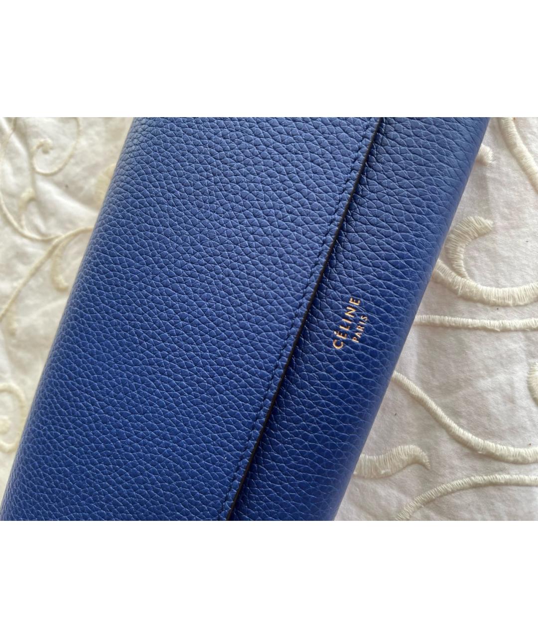 CELINE PRE-OWNED Синий кожаный кошелек, фото 2