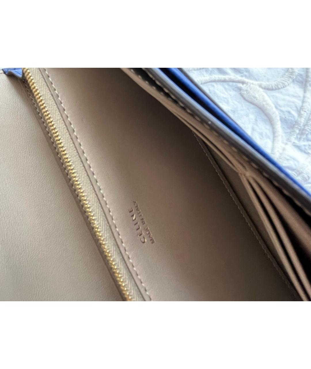 CELINE PRE-OWNED Синий кожаный кошелек, фото 5