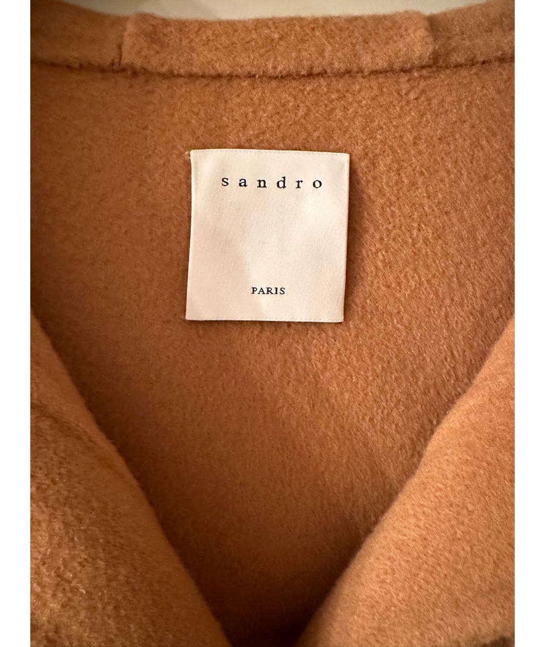 SANDRO Коричневое шерстяное пальто, фото 3