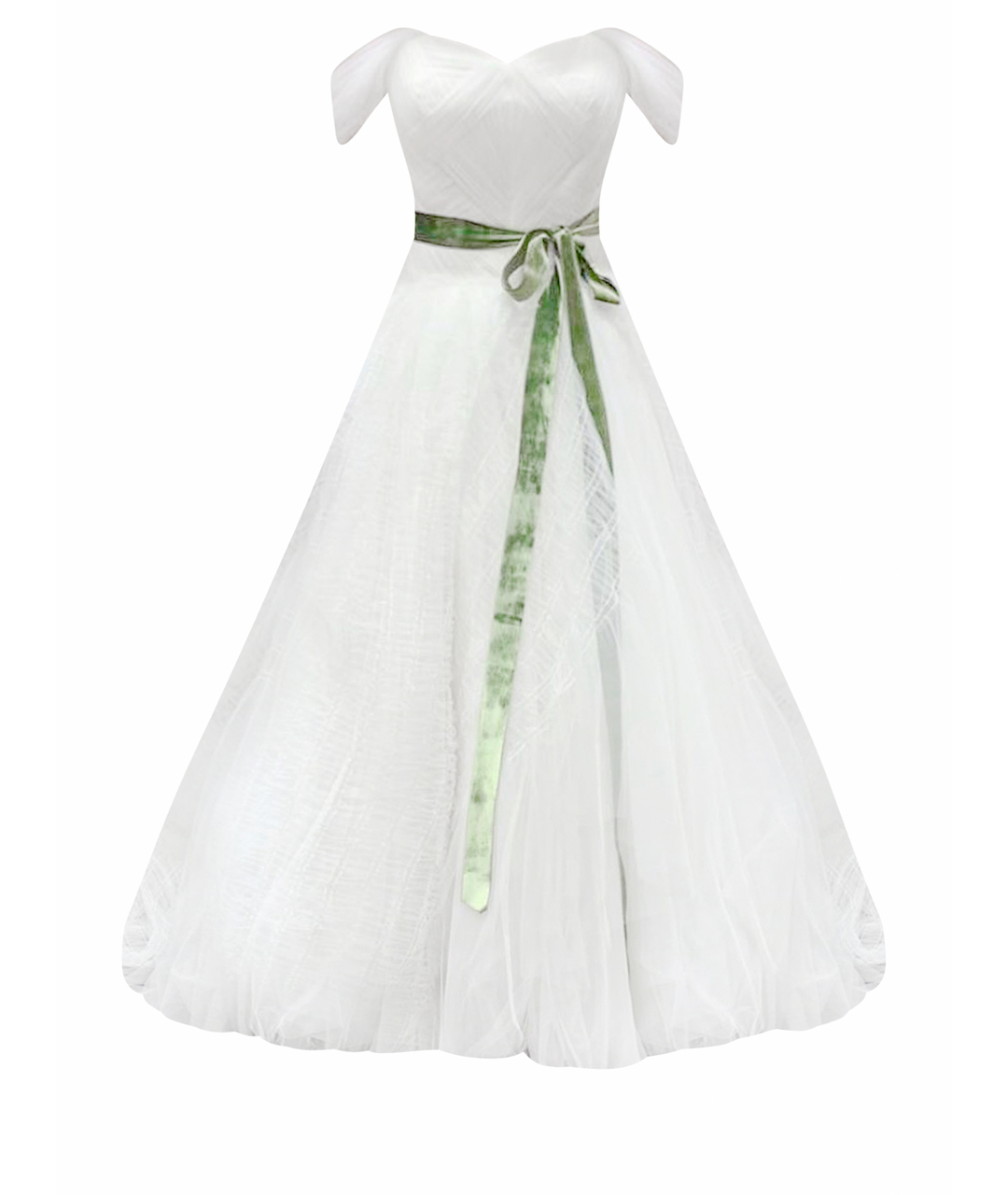 VERA WANG Белое креповое свадебное платье, фото 1