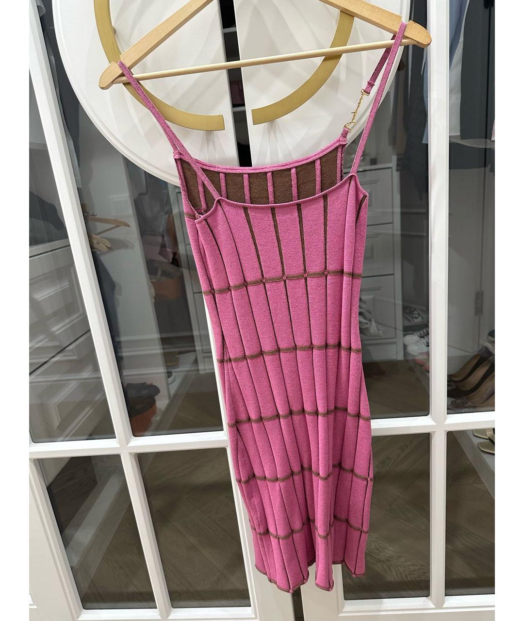 JACQUEMUS Розовое коктейльное платье, фото 3
