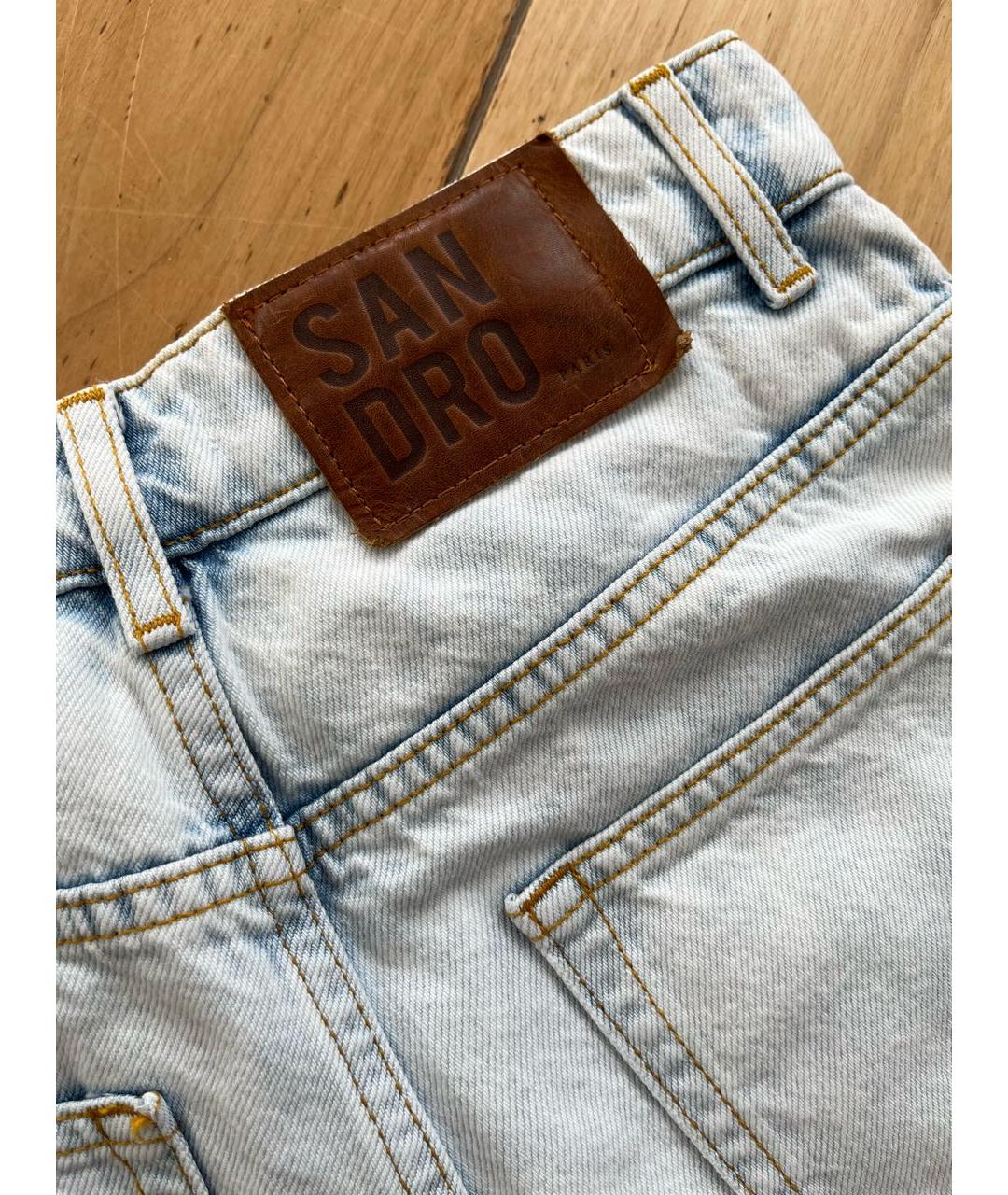 SANDRO Голубые хлопковые джинсы слим, фото 8
