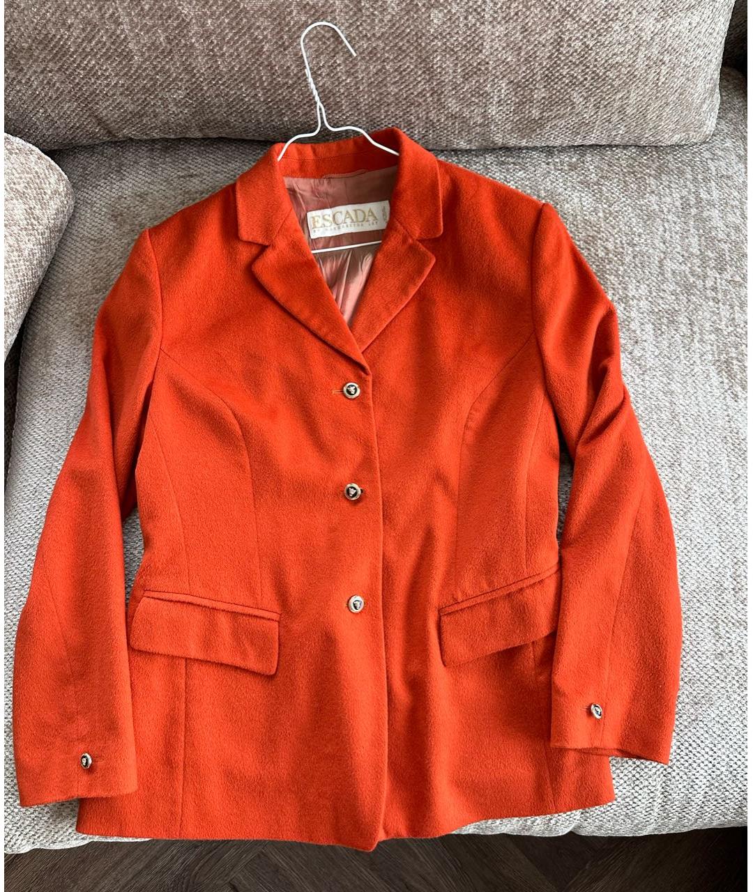 ESCADA Оранжевый шерстяной жакет/пиджак, фото 8