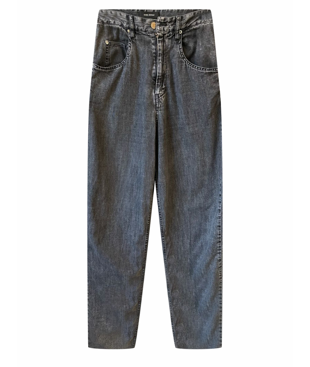 ISABEL MARANT Серые хлопковые прямые джинсы, фото 1