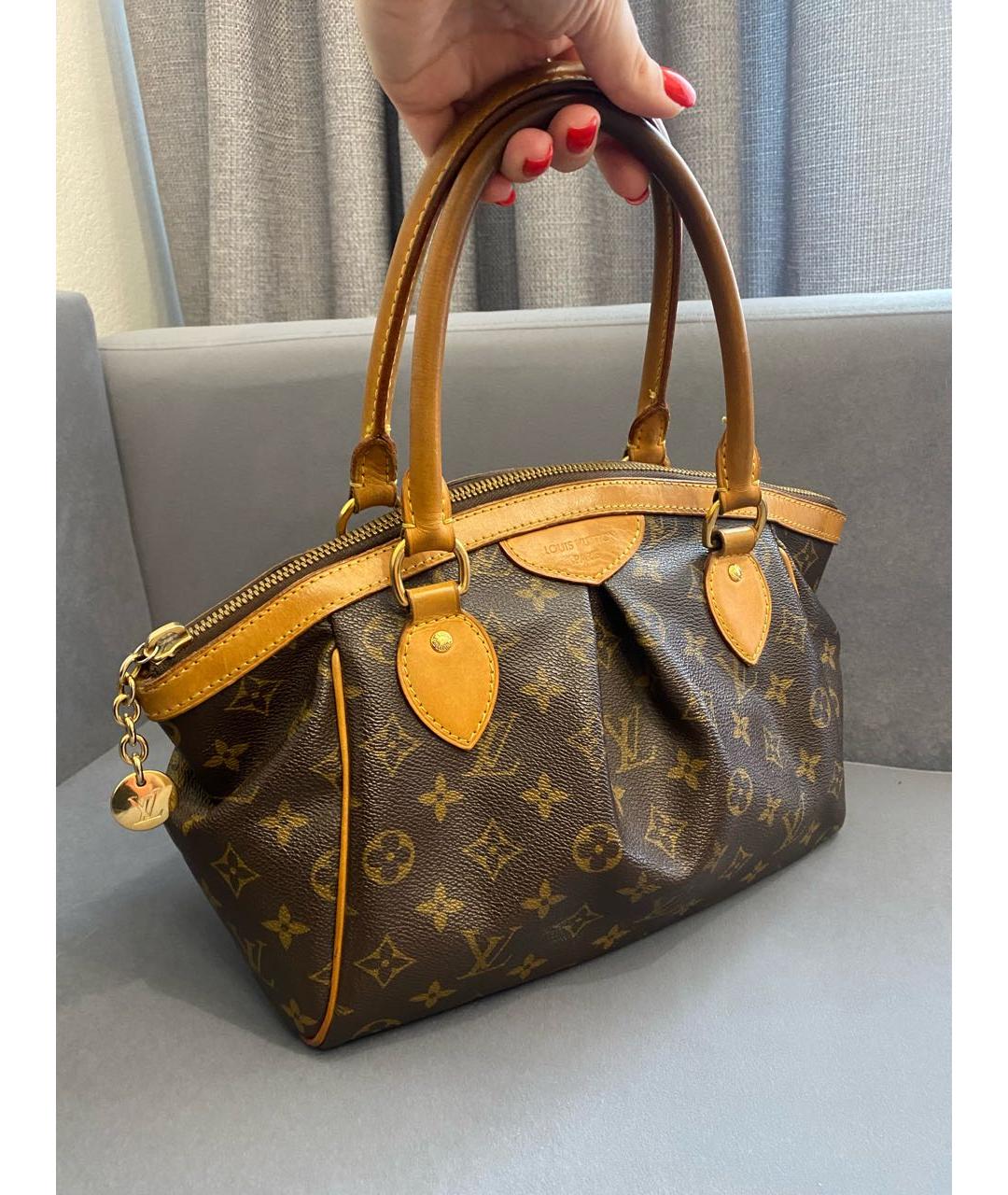 LOUIS VUITTON PRE-OWNED Коричневая кожаная сумка с короткими ручками, фото 2