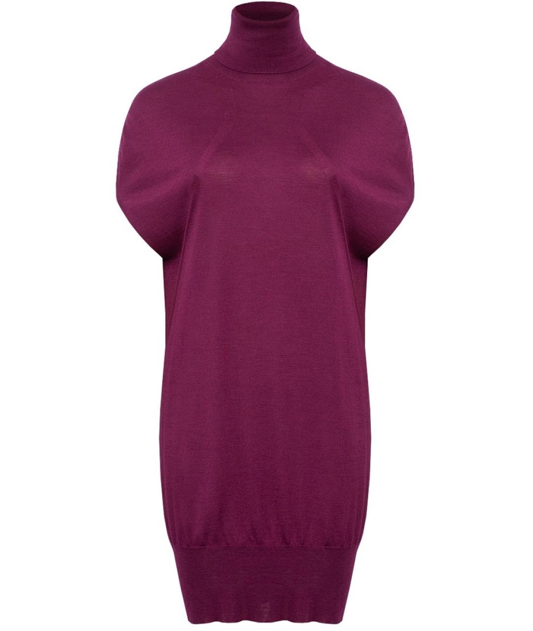 GUCCI Фиолетовое кашемировое повседневное платье, фото 5