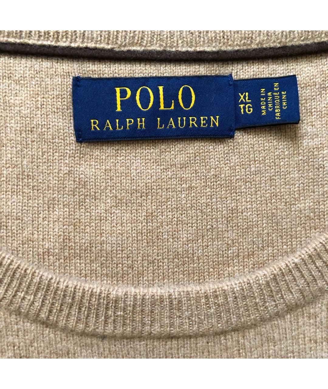 POLO RALPH LAUREN Бежевый кашемировый джемпер / свитер, фото 3