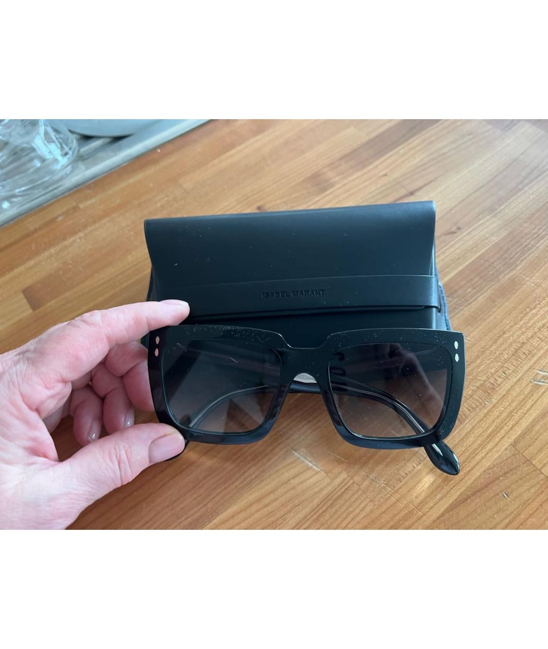 ISABEL MARANT Черные пластиковые солнцезащитные очки, фото 4