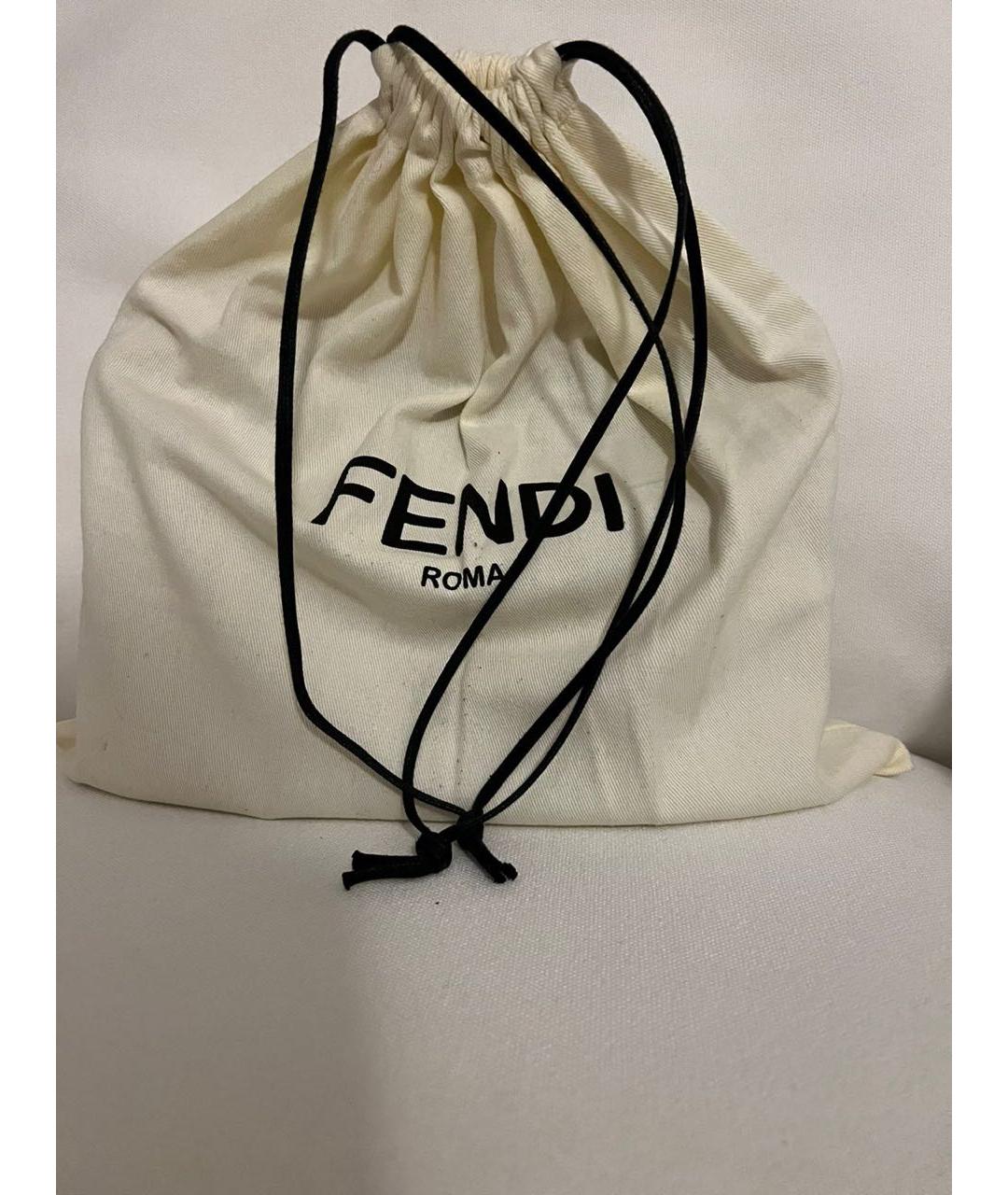 FENDI Бежевая кожаная сумка через плечо, фото 2