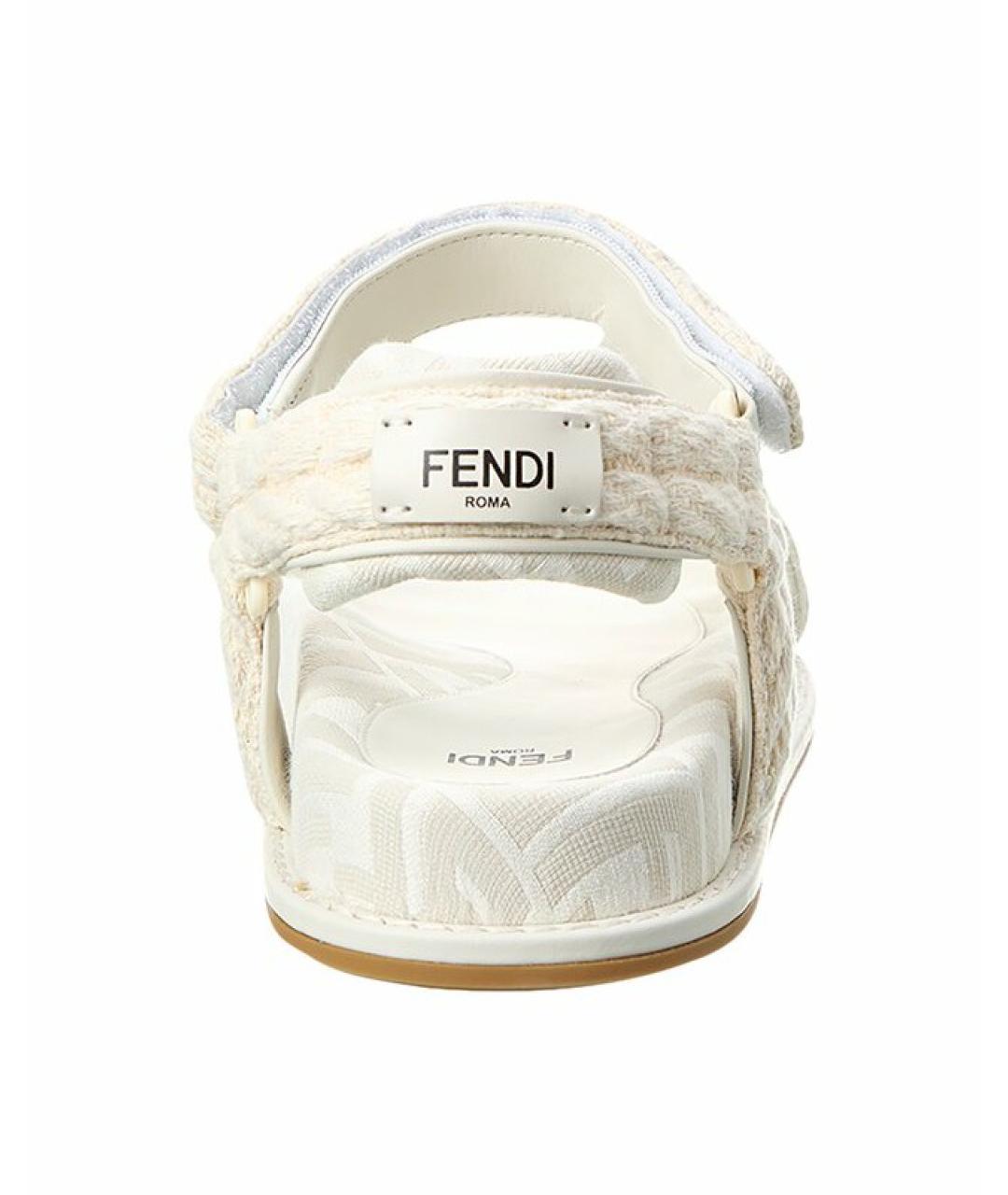 FENDI Белые текстильные сандалии, фото 3