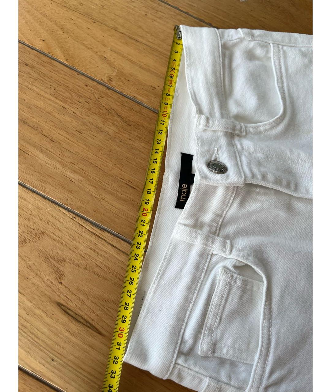 MAJE Белые хлопковые прямые джинсы, фото 4