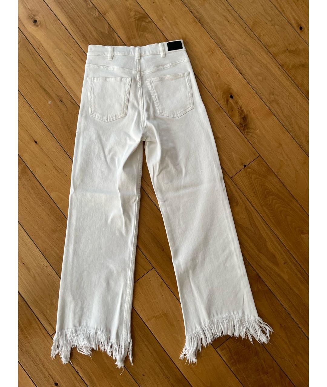 MAJE Белые хлопковые прямые джинсы, фото 2