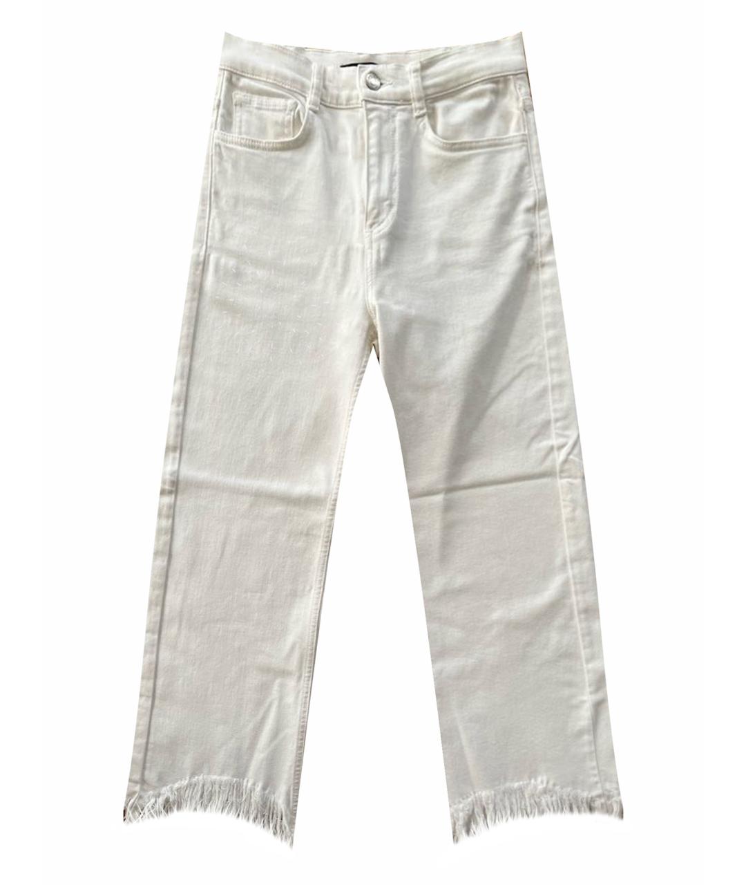 MAJE Белые хлопковые прямые джинсы, фото 1