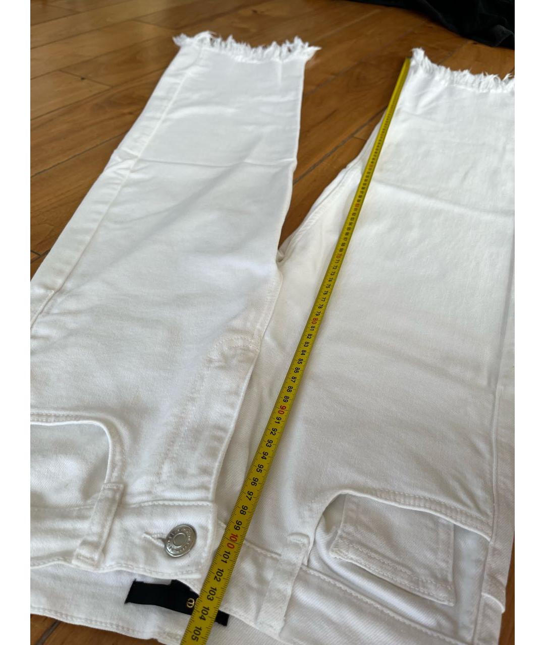 MAJE Белые хлопковые прямые джинсы, фото 6