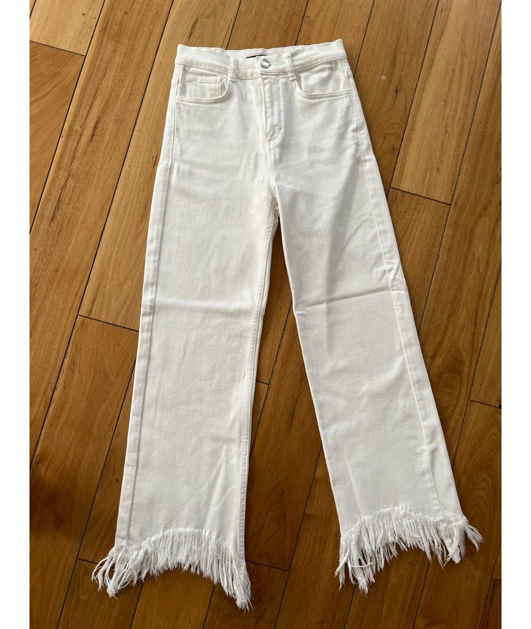MAJE Белые хлопковые прямые джинсы, фото 9