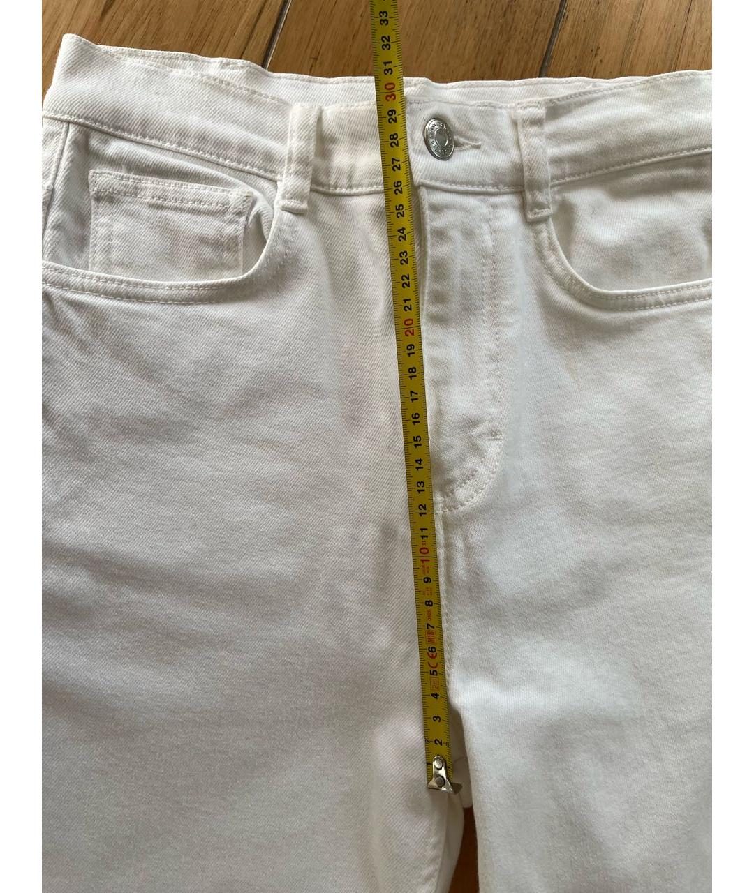 MAJE Белые хлопковые прямые джинсы, фото 7