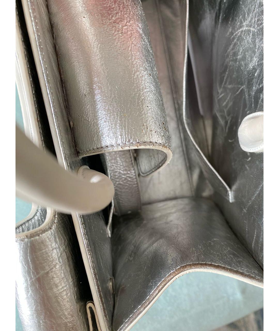 CHRISTIAN DIOR PRE-OWNED Серебряная кожаная сумка с короткими ручками, фото 4