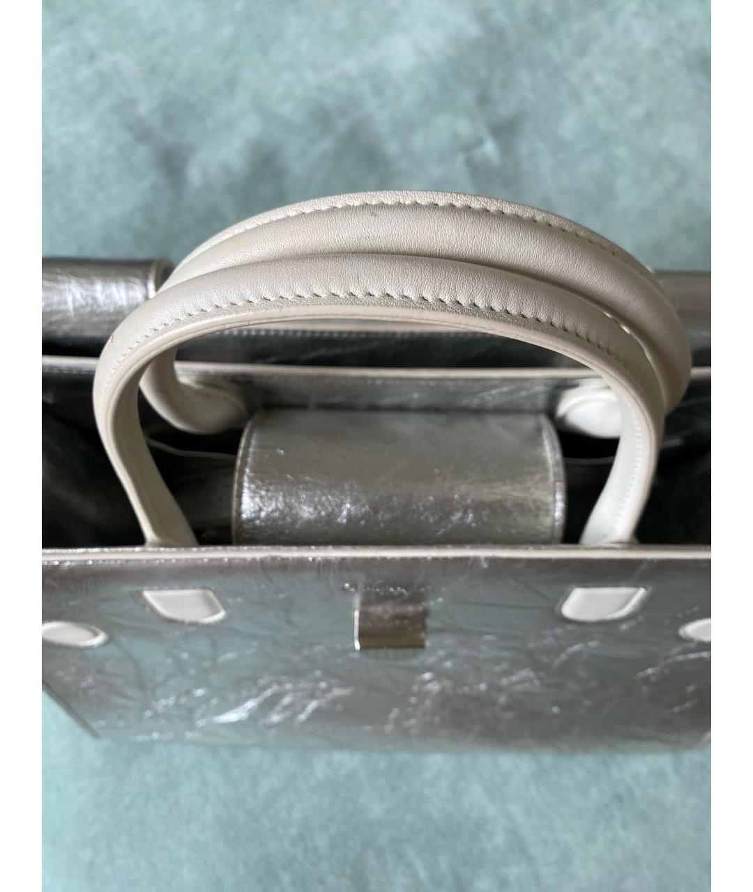 CHRISTIAN DIOR PRE-OWNED Серебряная кожаная сумка с короткими ручками, фото 6