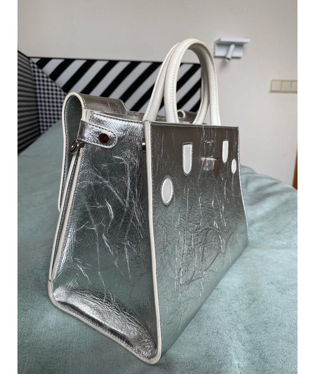 CHRISTIAN DIOR PRE-OWNED Серебряная кожаная сумка с короткими ручками, фото 5