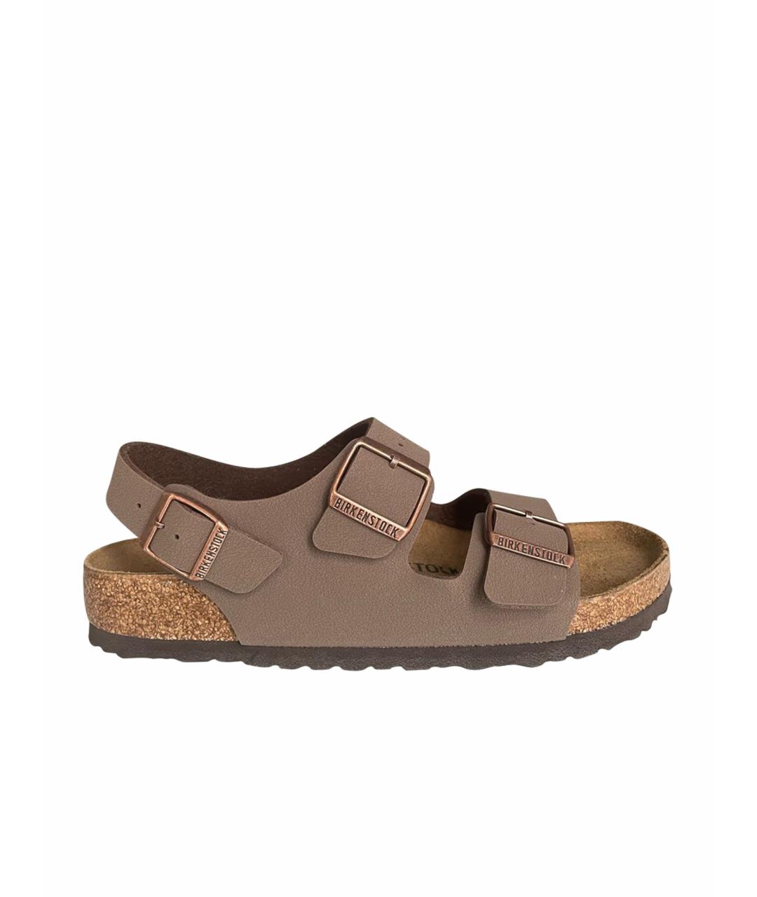 BIRKENSTOCK Коричневые кожаные сандалии, фото 1